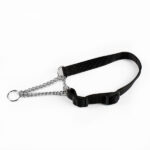 Nylon and chain semi-choke collar - Black 25mmx50-