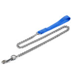 Chain leash with nylon handle - Blue 3,5 x 120 cm