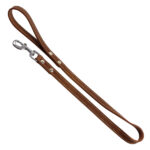 Luxury sewn leather leash 14mmx100cm Brown