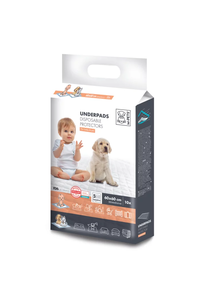 UNDERPADS Disposable Protectors for Baby & Pet 60 X 60 cm - 10 pcs - Figura 1