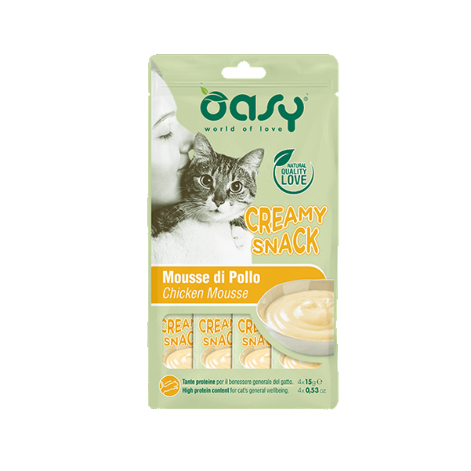 OZ0704 Oasy Snack Cat - CREAMY SNACK POLLO (4X15gr) - Figura 1