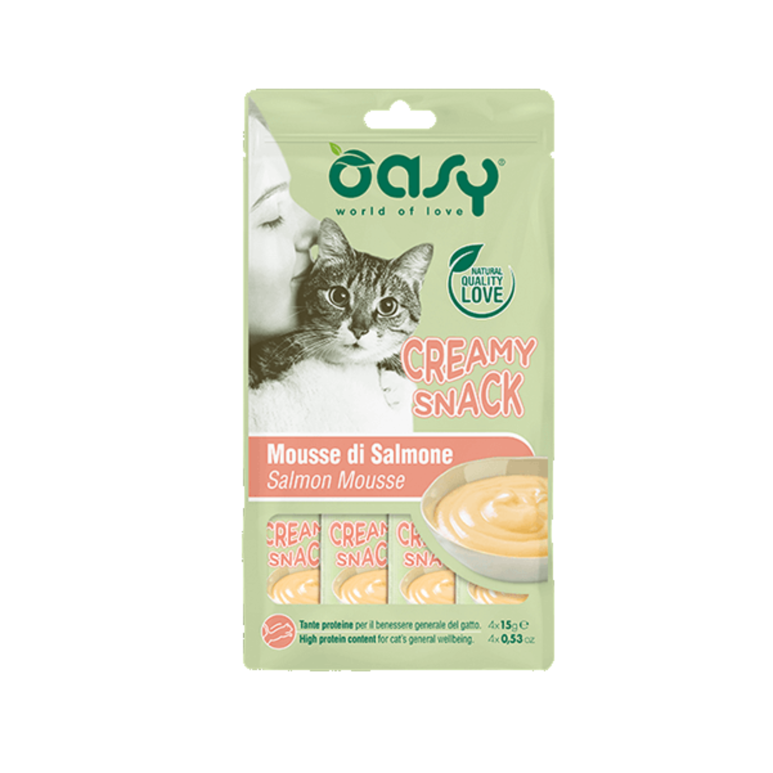 OZ0728 Oasy Snack Cat - CREAMY SNACK SALMONE E (4X15gr) - Figura 1