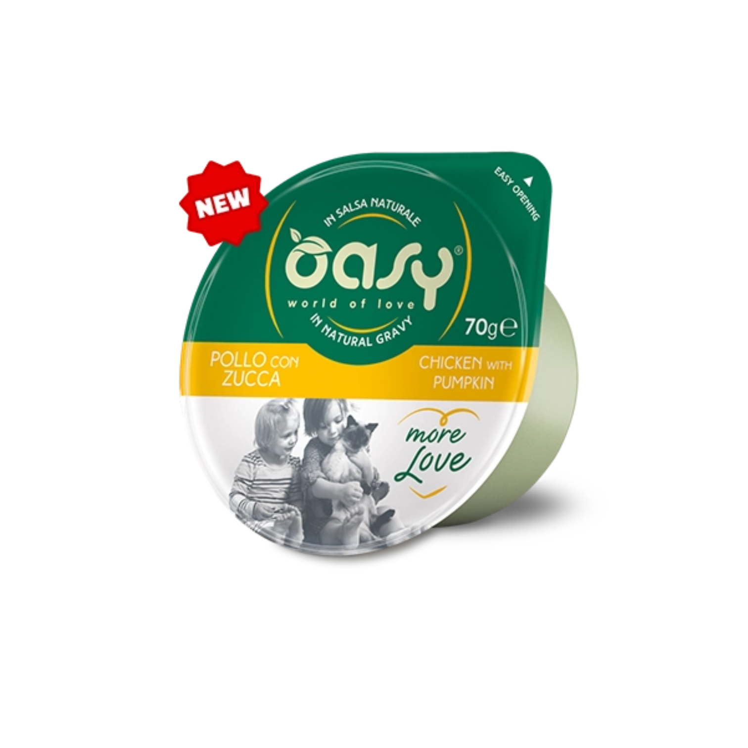 OZ1473 Oasy Wet Cat More Love - POLLO CON ZUCCA Cup 70 gr - Figura 1