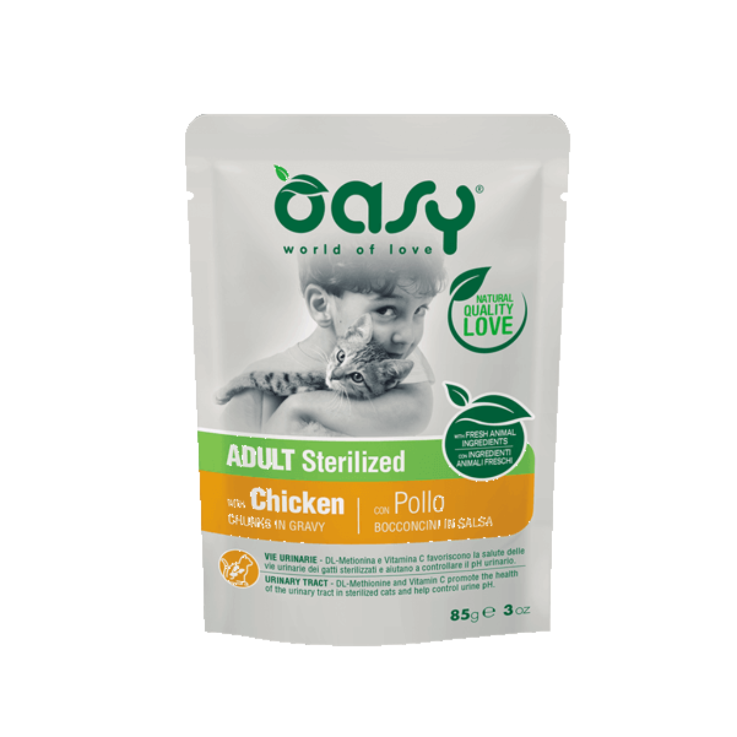 OZ3785 Oasy Wet Cat Bocconcini - ADULT STERILIZED POLLO Busta 85 gr - Figura 1