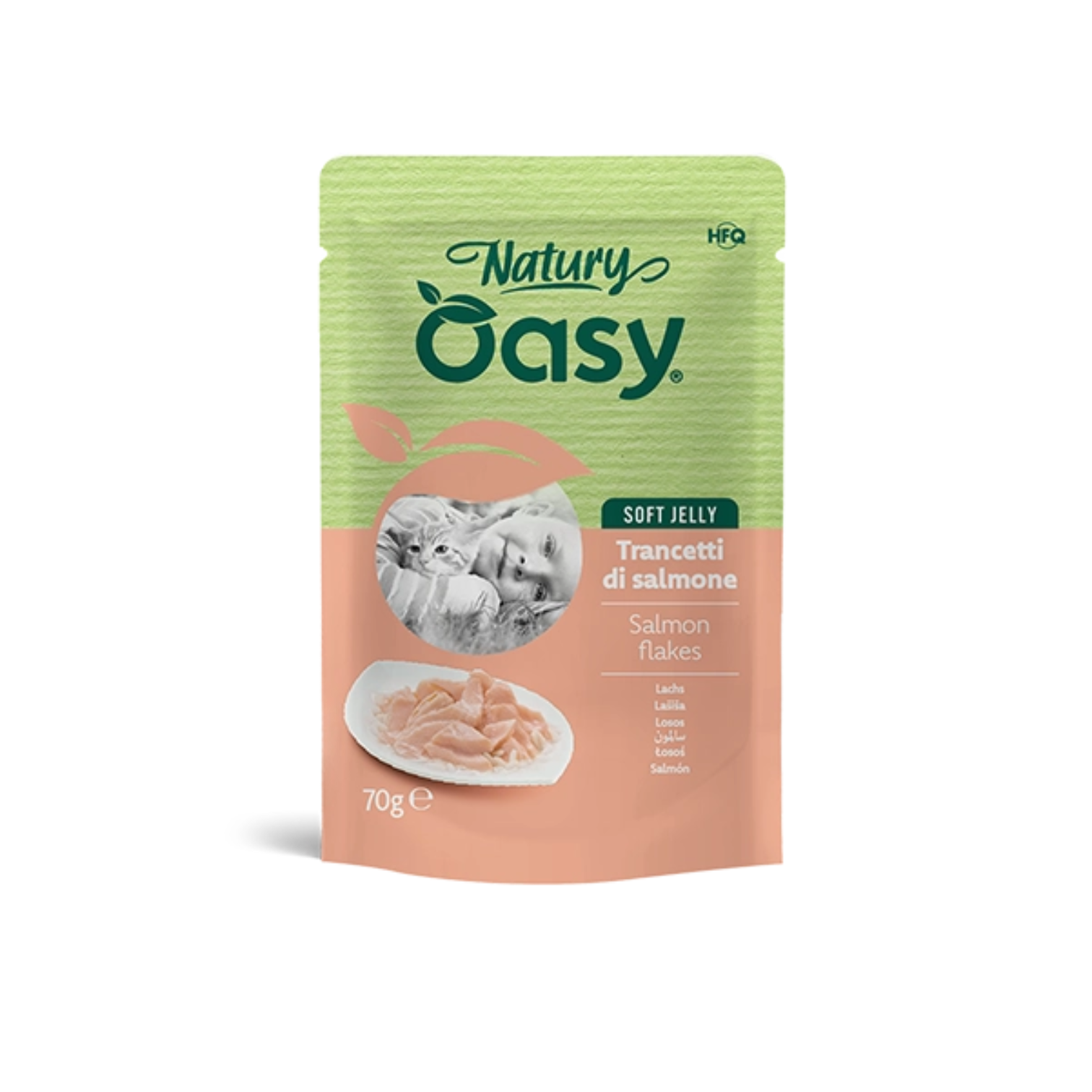 OZ3897 Oasy Wet Cat Natury Soft Jelly - SALMONE Busta 70 gr - Figura 1