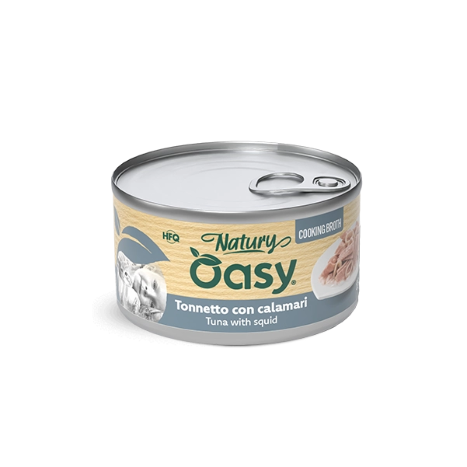OZ4757 Oasy Wet Cat Natury Cooking Broth - TONNETTO CON CALAMARI Lattin - Figura 1