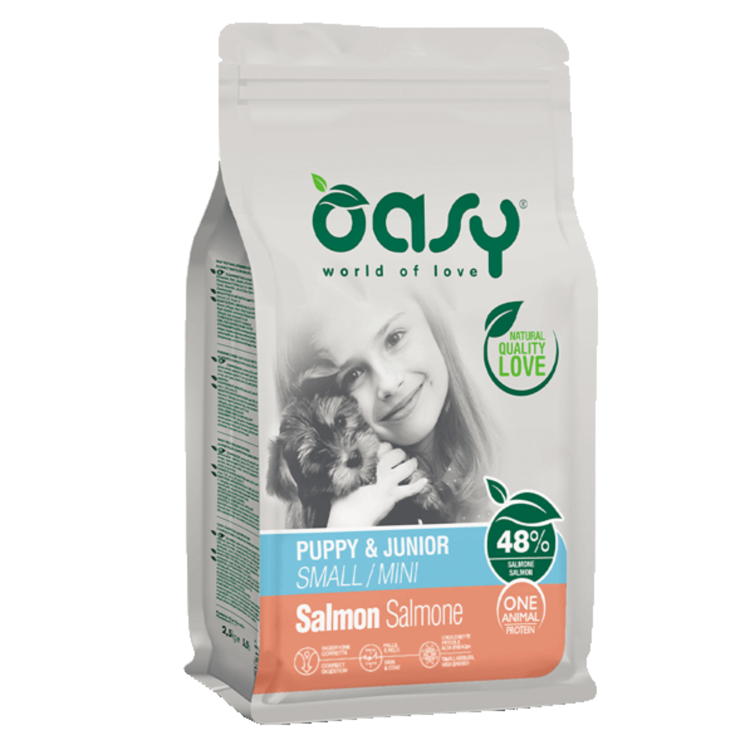 OZ6706 Oasy Dry Dog Monoprotein P&J Small/Mini Salmon 800 gr - Figura 1