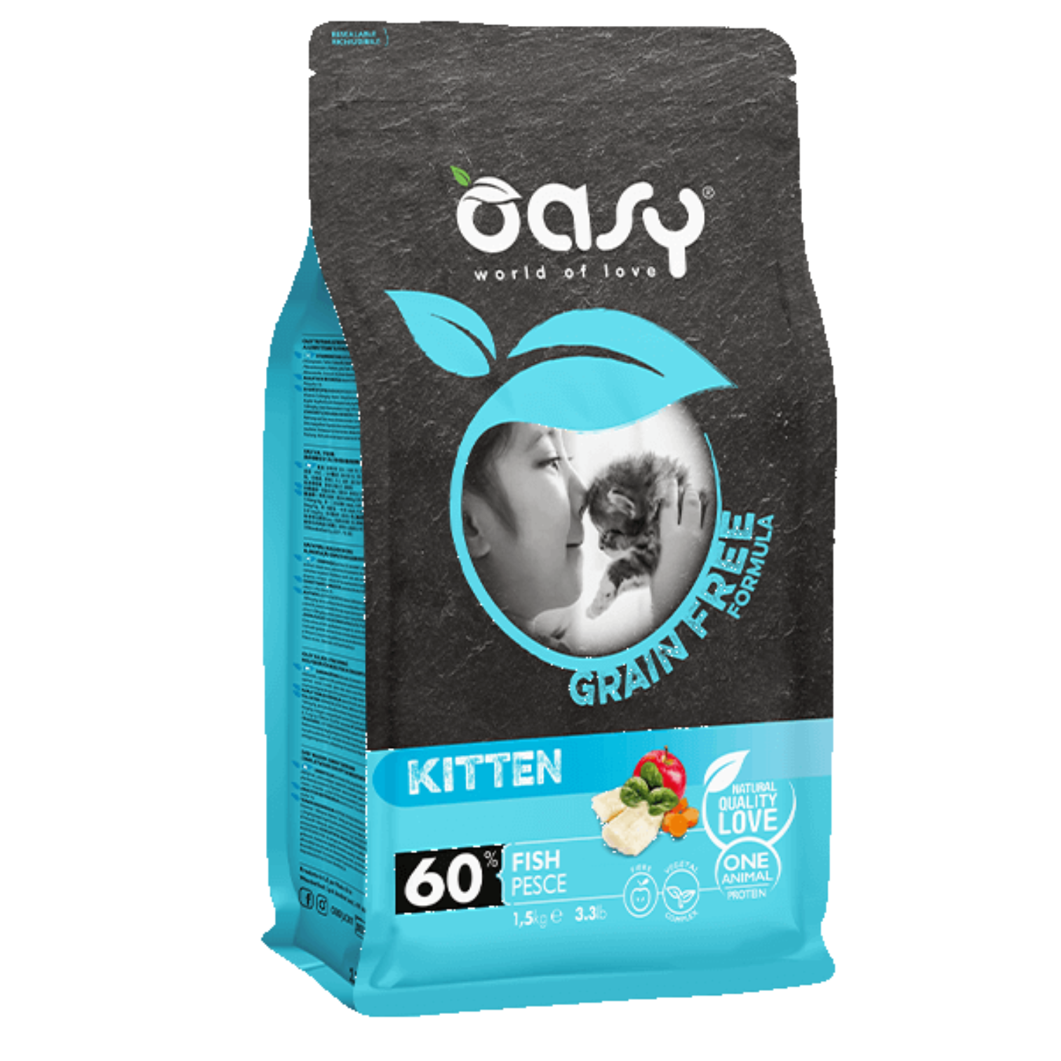 OZ7356 Oasy Dry Cat GRAIN FREE - KITTEN PESCE 300 gr - Figura 1