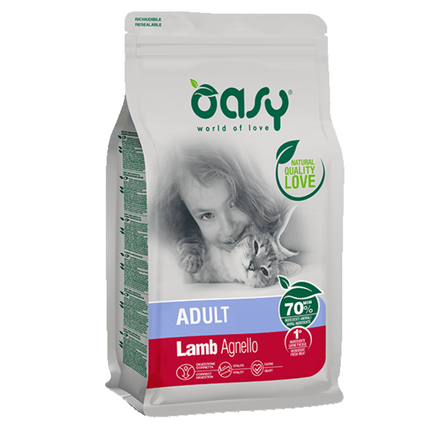OZ8193 Oasy Dry Cat - ADULT AGNELLO 1,5 kg - Figura 1