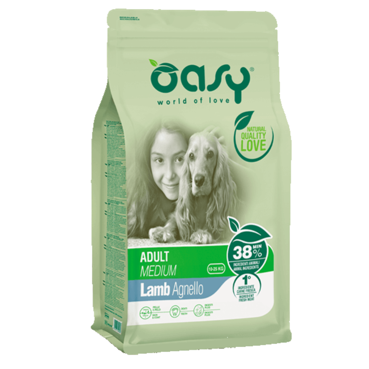 Oasy Dry Dog – ADULT Medium AGNELLO 12 Kg