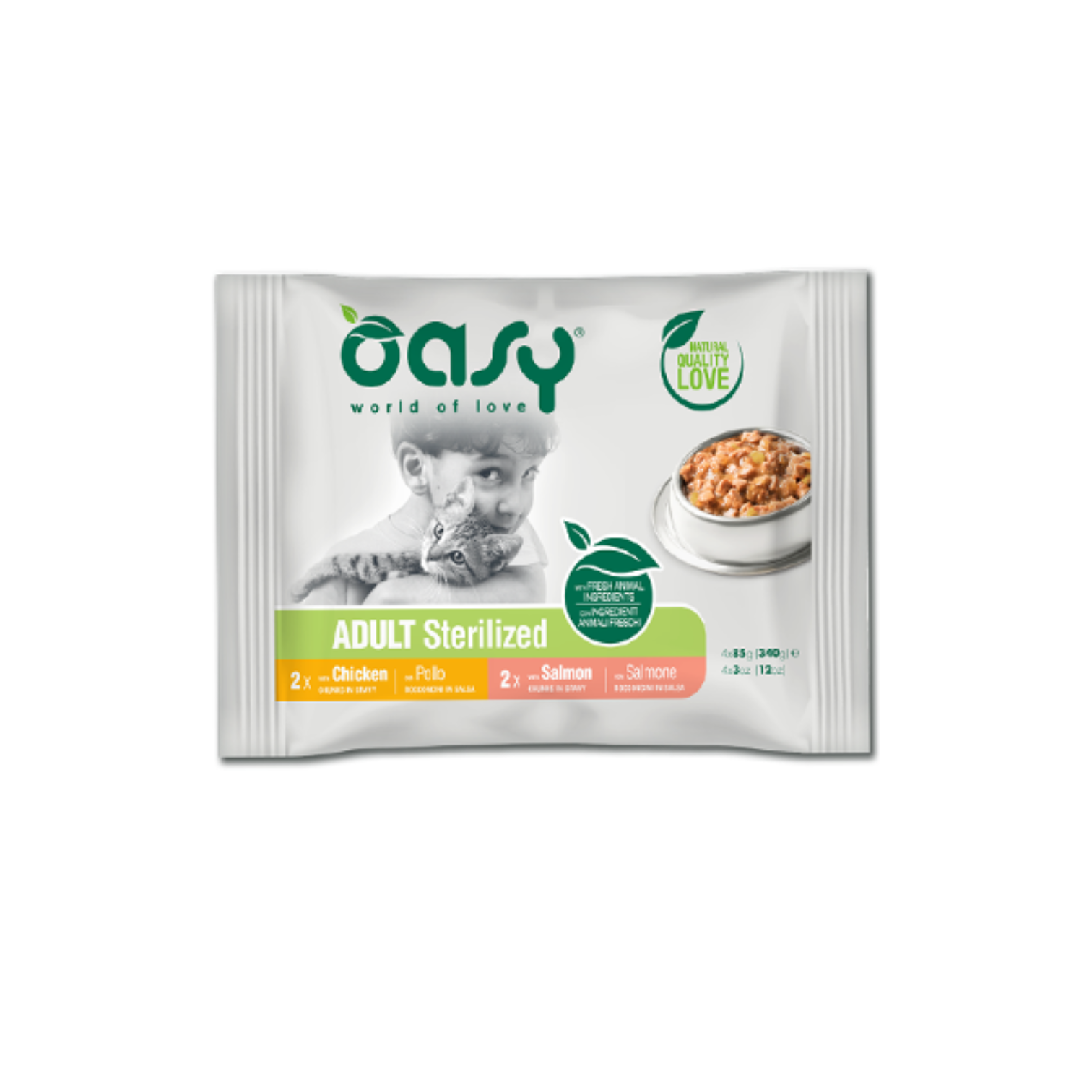 Oasy Wet Cat Bocc MultiPack AD. STERILIZED SELEC (4X85g)